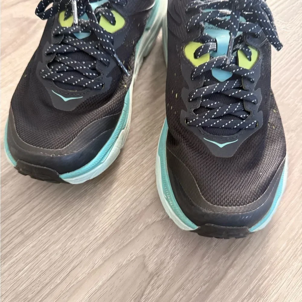 Hoka Women's Black and Teal Athletic Shoes